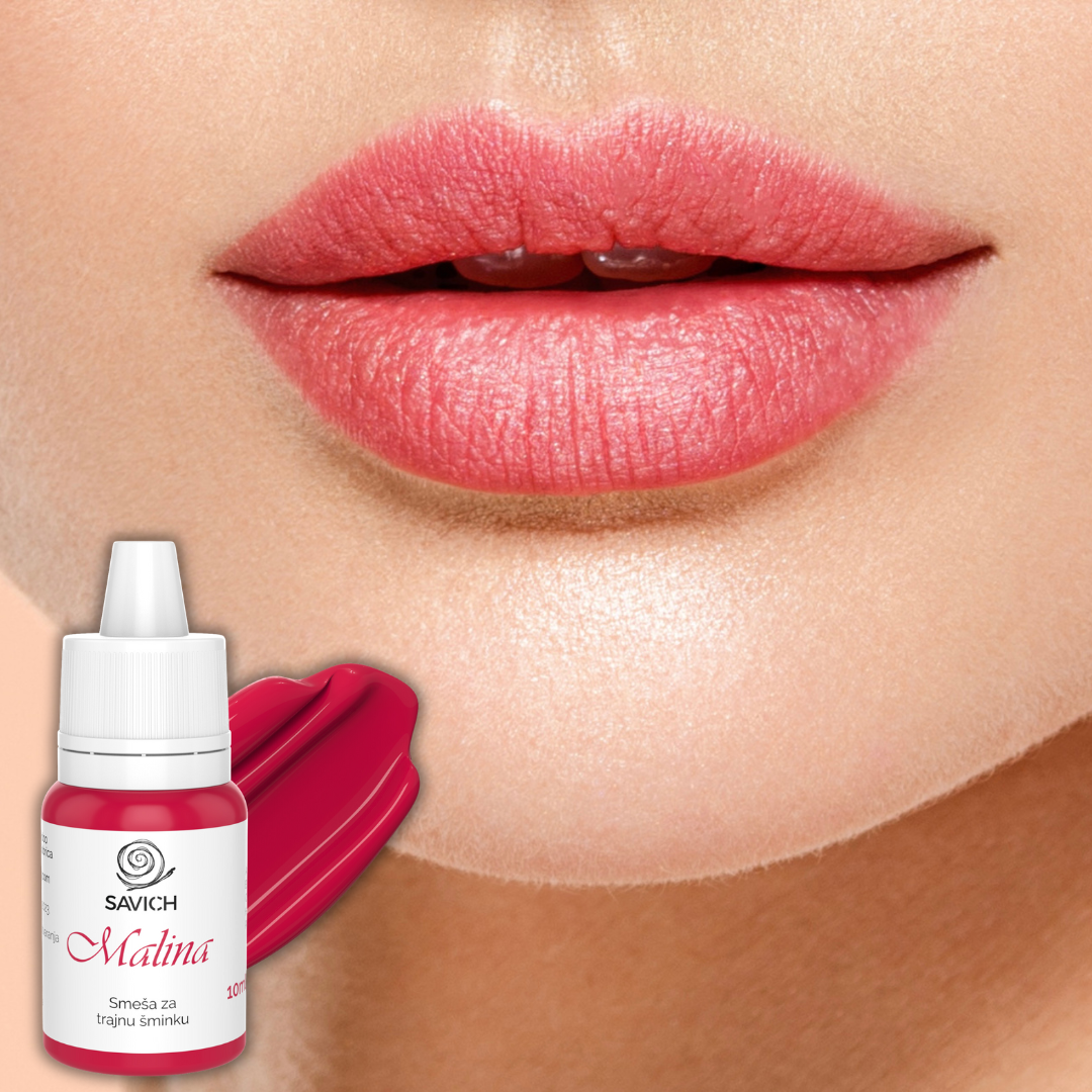 savich malina pigment za usne, trajna šminka usana, savich pigmenti, savich edukacije, savich akademija, boja za trajnu šminku usana, labello lips