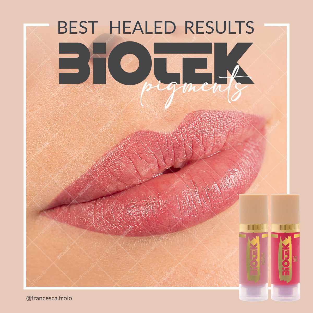 Zaceljen rad trajne sminke usana Biotek pigmentima.